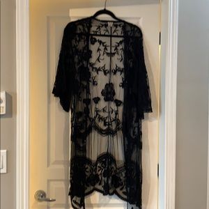 Sheer Black Lace Cardigan